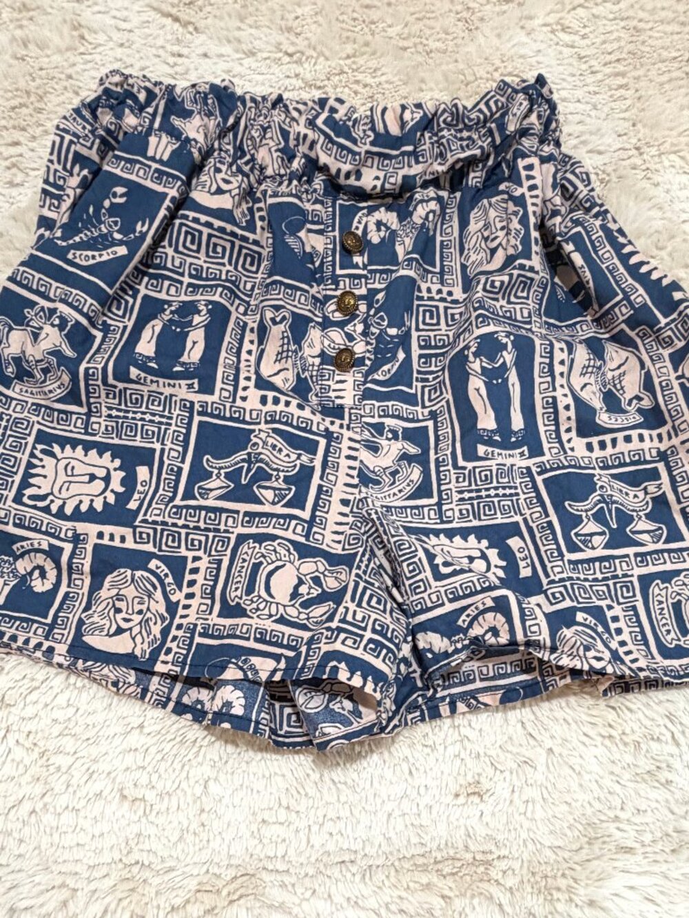 Euro Summer Fisherman Cottagecore Coastal Zodiac Shorts Organic Cotton